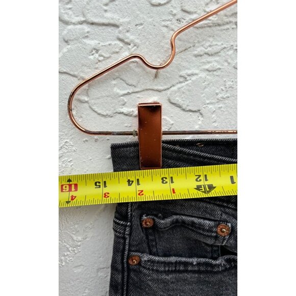 Levis Womens Wedgie Straight Cut Tattered Jeans Acid Black Size 28 - Picture 3 of 13